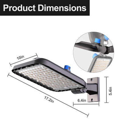 Lightdot 120W LED Parking Lot Light 16800lm LED Pole Light with Arm Mount, 5000K LED Shoebox Light with Dusk to Dawn Photocell, IP65 Outdoor Area Lighting for Parking Lot/Stadium-4Pack