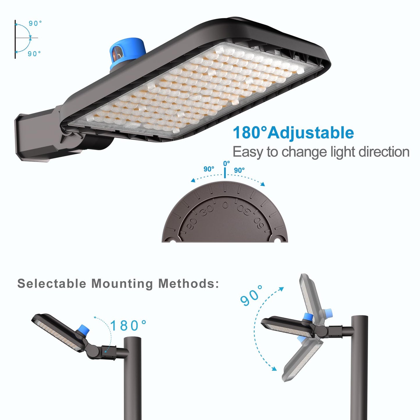 Lightdot 120W LED Parking Lot Light (16800lm Eqv 500W HPS) 5000K Slip Fitter Mount LED Pole Light, Dusk to Dawn Outdoor Area Lighting for Parking Lot/Outdoor Sports Stadium - 4Pack