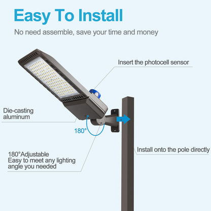 Lightdot 420W Parking Lot Lighting 60000Lm Parking Lot LED Lights with Photocell, IP65 Waterproof Arm Mount LED Shoebox Light (𝟳𝗬𝗿𝘀 𝗪𝗮𝗿𝗿𝗮𝗻𝘁𝘆)-2Pack