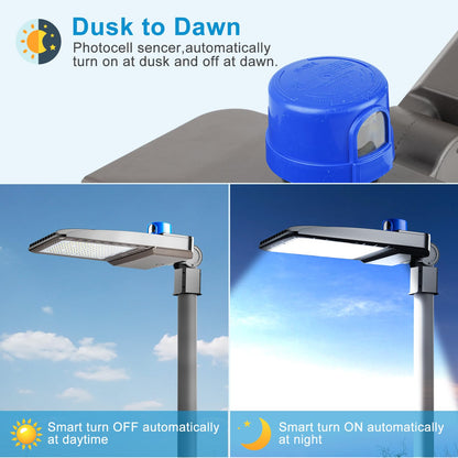 Lightdot 2Pack 420W LED Parking Lot Lighting 60000LM 5000K LED Pole Lights Outdoor with Slipfitter Mount, Dusk to Dawn LED Street Lights Energy Saving 3500KW*2/5Yrs(5Hrs/D)-𝟳𝗬𝗿𝘀 𝗪𝗮𝗿𝗿𝗮𝗻𝘁𝘆