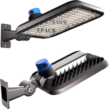 Lightdot LED Parking Lot Lights Outdoor(48000LM Eqv 1200W HPS) Parking Lot LED Lights Commercial, IP65 Led Pole Light Arm Mount with Photocell-2Pack(Coverage: 66~110Ft at Height:30~50Ft)