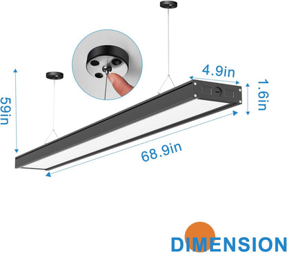 Lightdot 4FT-5IN LED Wraparound Shop Lights, 100-277v Linkable, 50W 4FT LED Light Fixtures for Garage Workshop Supermarket, 7000LM [Eqv. 400W] 5000K Black, Flush and Hanging Mouting Available-8Pack