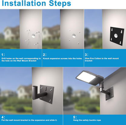 Lightdot Parking Lot Light Wall Mount Bracket 90 Degree, Aluminum Extension Mounting Pole