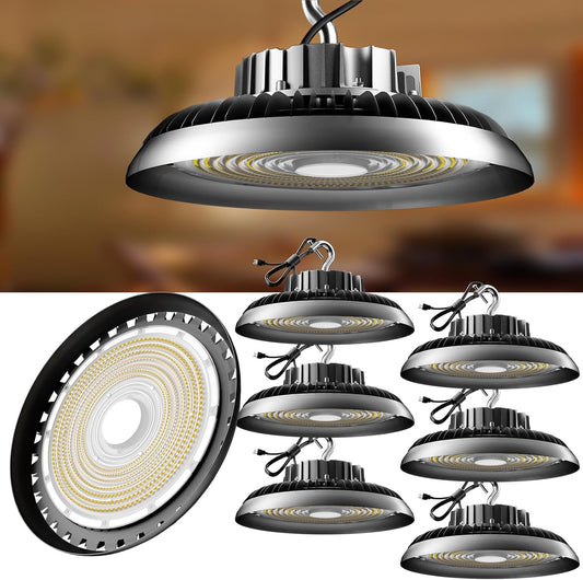 Lightdot LED High Bay Light, AC100-277V 5000K UFO LED High Bay Shop Light, Commercial Bay Lighting