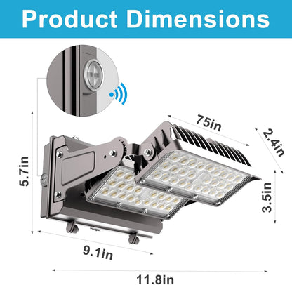 Lightdot LED Wall Pack Lights, 360° Adjustable Panel with Dusk to Dawn Photocell, 5000K Daylight, IP65 Waterproof & Advanced Heat Dissipation Outdoor Security Lighting【2024 New】