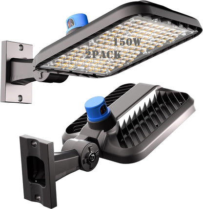 Lightdot LED Parking Lot Lights Outdoor(48000LM Eqv 1200W HPS) Parking Lot LED Lights Commercial, IP65 Led Pole Light Arm Mount with Photocell-2Pack(Coverage: 66~110Ft at Height:30~50Ft)