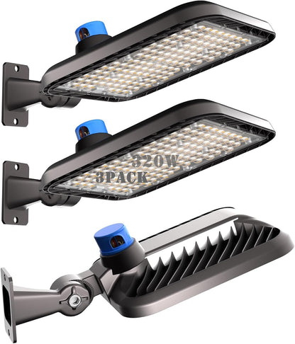 Lightdot LED Parking Lot Lights Outdoor(48000LM Eqv 1200W HPS) Parking Lot LED Lights Commercial, IP65 Led Pole Light Arm Mount with Photocell-2Pack(Coverage: 66~110Ft at Height:30~50Ft)