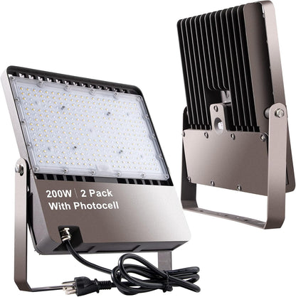 Upgrade 450W (450x1W LED) LED Flood Light Outdoor 67500Lm Led Stadium Light with Adjustable Bracket, IP65 AC100-277V Commercial Area Lighting with Plug for Backyard/Basketball Court-2Pack