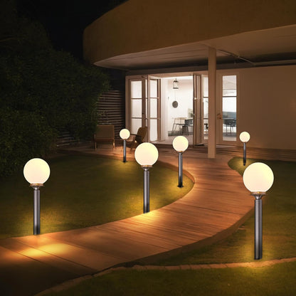 Lightdot Globe Outdoor Lamp Post Light Waterproof Street Yard Lamp Post for Outside, Brown Pole Outdoor Post Light Fixtures for Garden Patio Driveway-(E26 LED Bulb Included)-2Pack