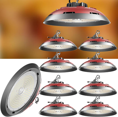 Lightdot 420W(520x1W Chip) High Bay LED Lights 63000lm UFO Lights 5000K High Bay LED Shop Lights AC100-277V LED High Bay Lights for 30-50FT Warehouse Lights-4Pack