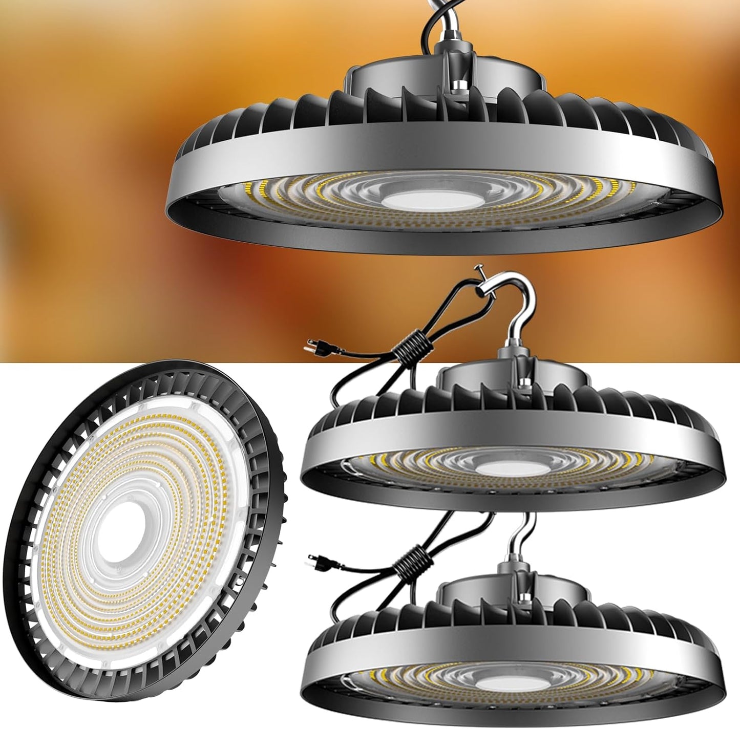 Lightdot LED High Bay Light UFO High Bay Shop Light AC100-277V High Bay LED Lights Suit for  Wareshoue