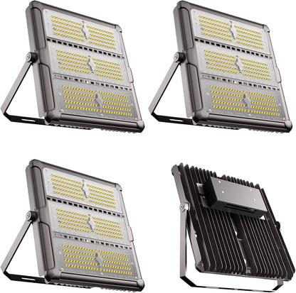 Upgrade 450W (450x1W LED) LED Flood Light Outdoor 67500Lm Led Stadium Light with Adjustable Bracket, IP65 AC100-277V Commercial Area Lighting with Plug for Backyard/Basketball Court-2Pack