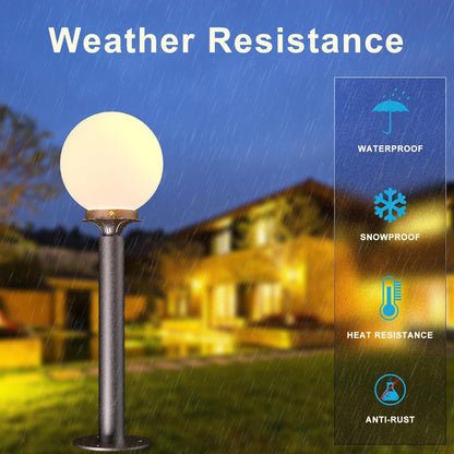 Lightdot Globe Outdoor Lamp Post Light Waterproof Street Yard Lamp Post for Outside, Brown Pole Outdoor Post Light Fixtures for Garden Patio Driveway-(E26 LED Bulb Included)-2Pack