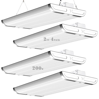 2FT LED High Bay Shop Light, 𝟏𝟎𝟎-𝟐𝟕𝟕𝐕  200W 28000LM  5000K Linear Hanging Light for Warehouse