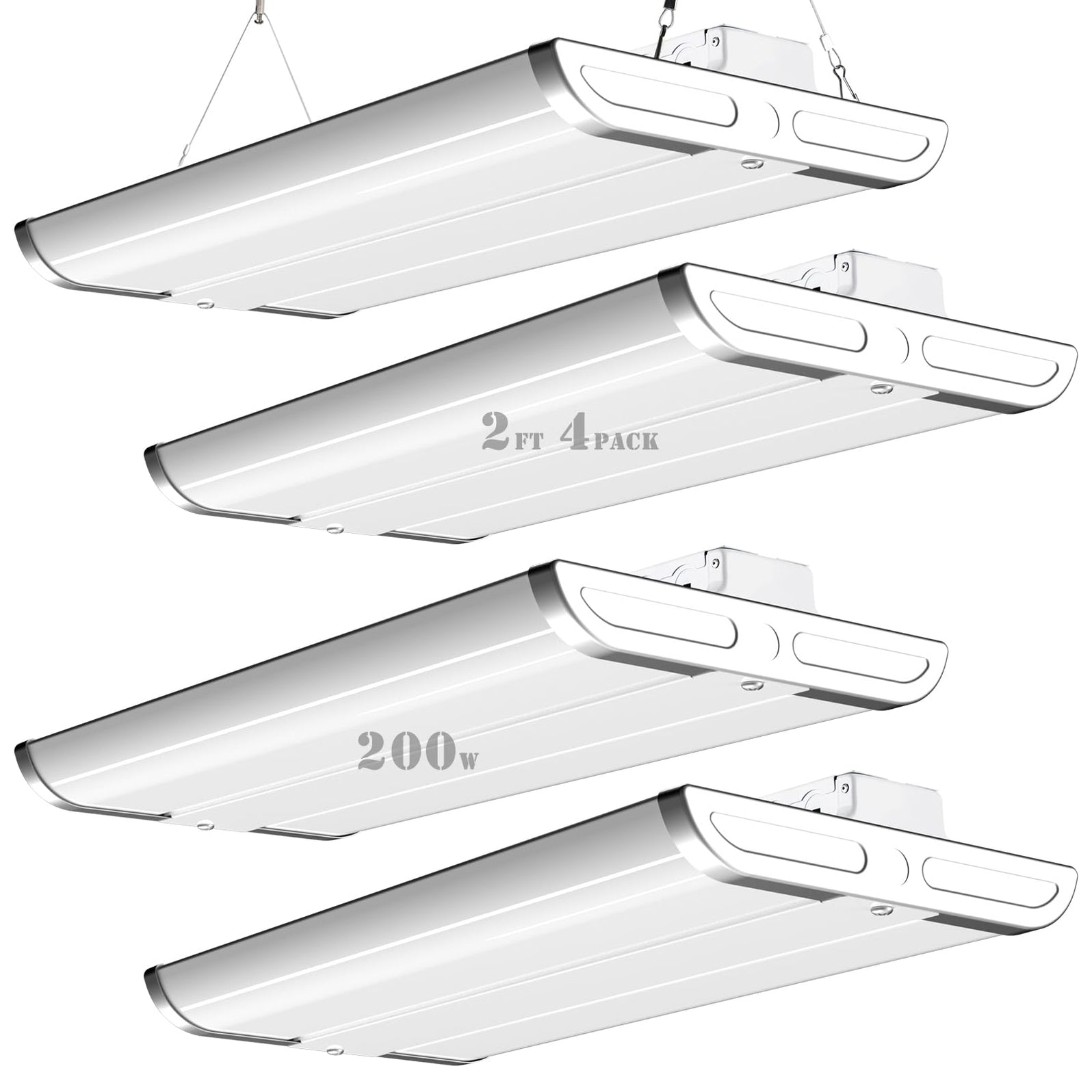 2FT LED High Bay Shop Light, 𝟏𝟎𝟎-𝟐𝟕𝟕𝐕 200W 28000LM 5000K Linear Hangin ...