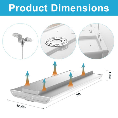 Lightdot Smart LED High Bay Shop Light, 3FT Linear High Bay Lights with Dimmable/Sensing Distance/Time Adjustable, AC100-277V 5000K Hanging Light for Warehouse,Black