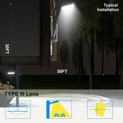 Lightdot 4Pack 250W  5000K LED Wall Pack Lights with Dusk-to-Down Photocell