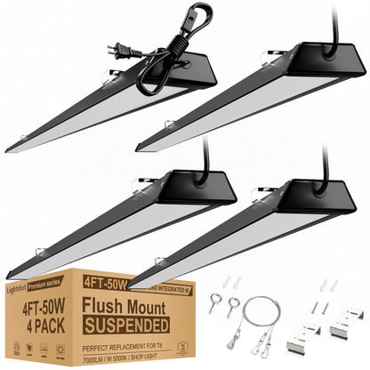 Lightdot LED Shop Lights 4FT 50 Watts 7000Lm 5000K Daylight  Utility Workshop Light