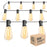 Lightdot 100FT LED Outdoor String Lights with 32 Shatterproof ST38 Edison Bulbs