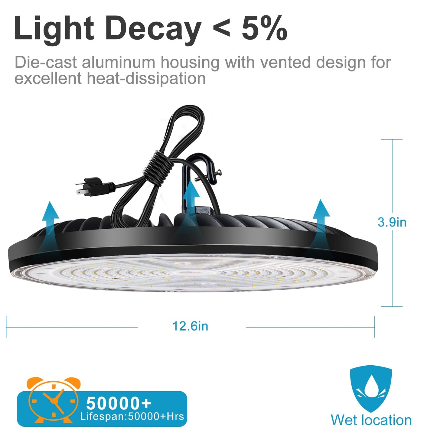 Lightdot Upgrade 200W LED High Bay Light 28000lm (Eqv.800W MH/HPS)  5000K Daylight UFO Lights