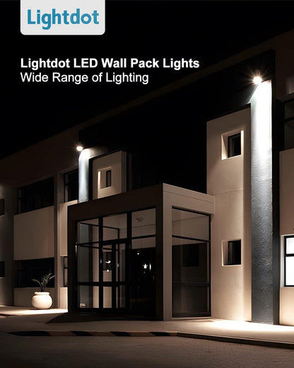 Lightdot 100W LED Wall Pack Lights, 100-277v Dusk to Dawn with Photocell, 15000Lm 5000K Daylight IP65 Waterproof Wall Mount Outdoor Security Lighting Fixture, Energy Saving