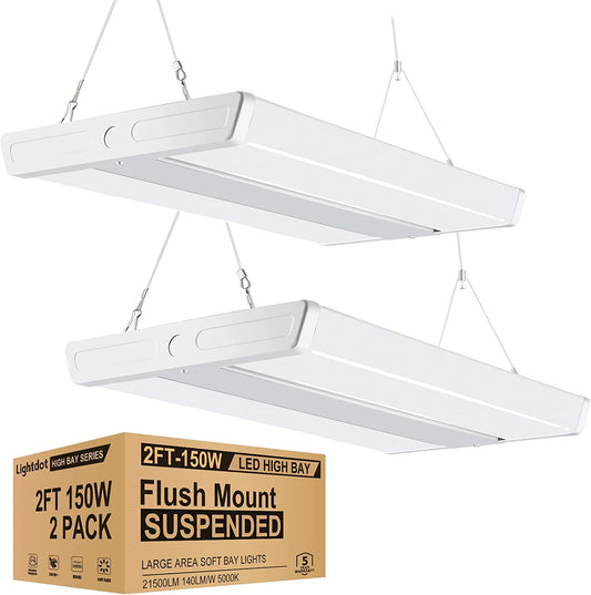 Lightdot LED High Bay Shop Light, 2FT 150W 21500LM 140LM/W [600W HPS Eqv.]