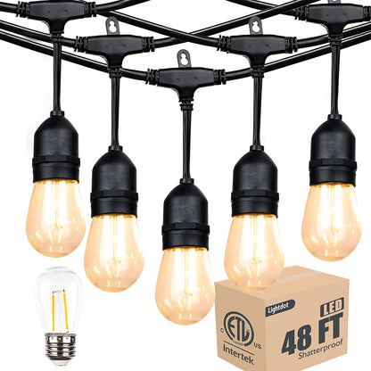 Lightdot Outdoor Linkable 48ft led String Lights