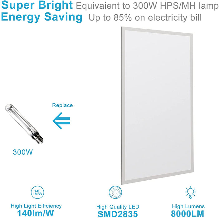 Lightdot 2x4 Led Flat Panel Light,CRI90 3CCT 3000K/4000K/5000K Dimmabl