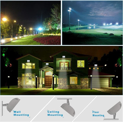 Lightdot 2 Pack 200W LED Outdoor Flood Lights  with Knuckle, Dusk to Dawn Photocell