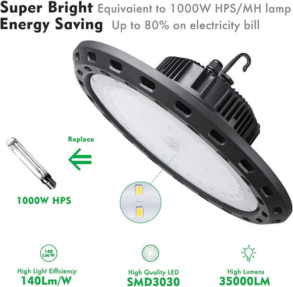 250W led ufo high bay light equivaient to 1000W