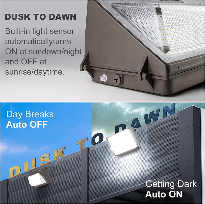 Lightdot LED Wall Pack Lights with Dusk to Dawn Photocell, 5000K 70W  8000Lm＿並行輸入品