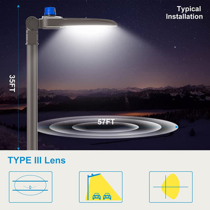 200W LED Parking Lot Area Light Slipfitter Dusk to Dawn for Outdoor Sports Stadium/Street