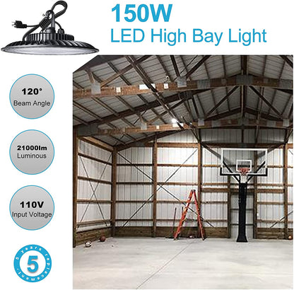 Lightdot 150W UFO Smart LED High Bay Light with Motion Sensor for Warehouse/Carport