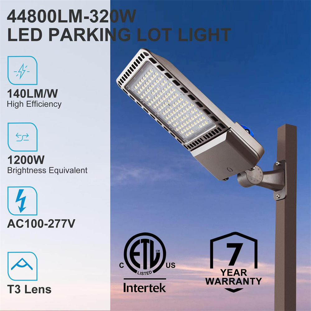 320W LED Parking Lot Lights 44800lm (Eqv.1200W MH/HPS) 5000K Led Parking Lot Lighting with Photocell, Adjustable Arm Mount, IP65 Outdoor Area Light ( 7Years Guarantee) Visit the Lightdot Store