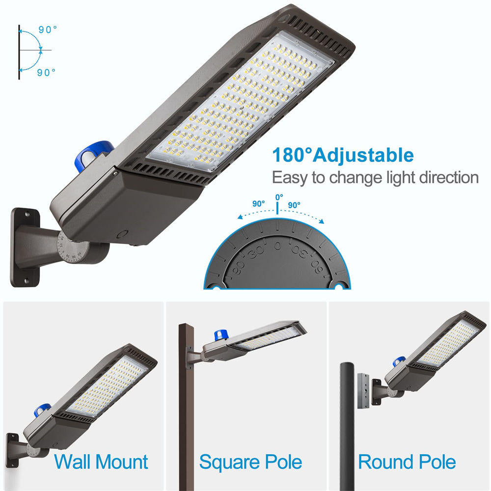 320W LED Parking Lot Lights 44800lm (Eqv.1200W MH/HPS) 5000K Led Parking Lot Lighting with Photocell, Adjustable Arm Mount, IP65 Outdoor Area Light ( 7Years Guarantee) Visit the Lightdot Store