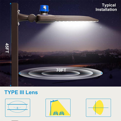 320W LED Parking Lot Lights 44800lm (Eqv.1200W MH/HPS) 5000K Led Parking Lot Lighting with Photocell, Adjustable Arm Mount, IP65 Outdoor Area Light ( 7Years Guarantee) Visit the Lightdot Store