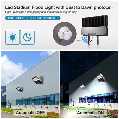 200W Led Flood Lights Outdoor, 28000LM (1200W Equivalent) LED Stadium Lights with Photocell